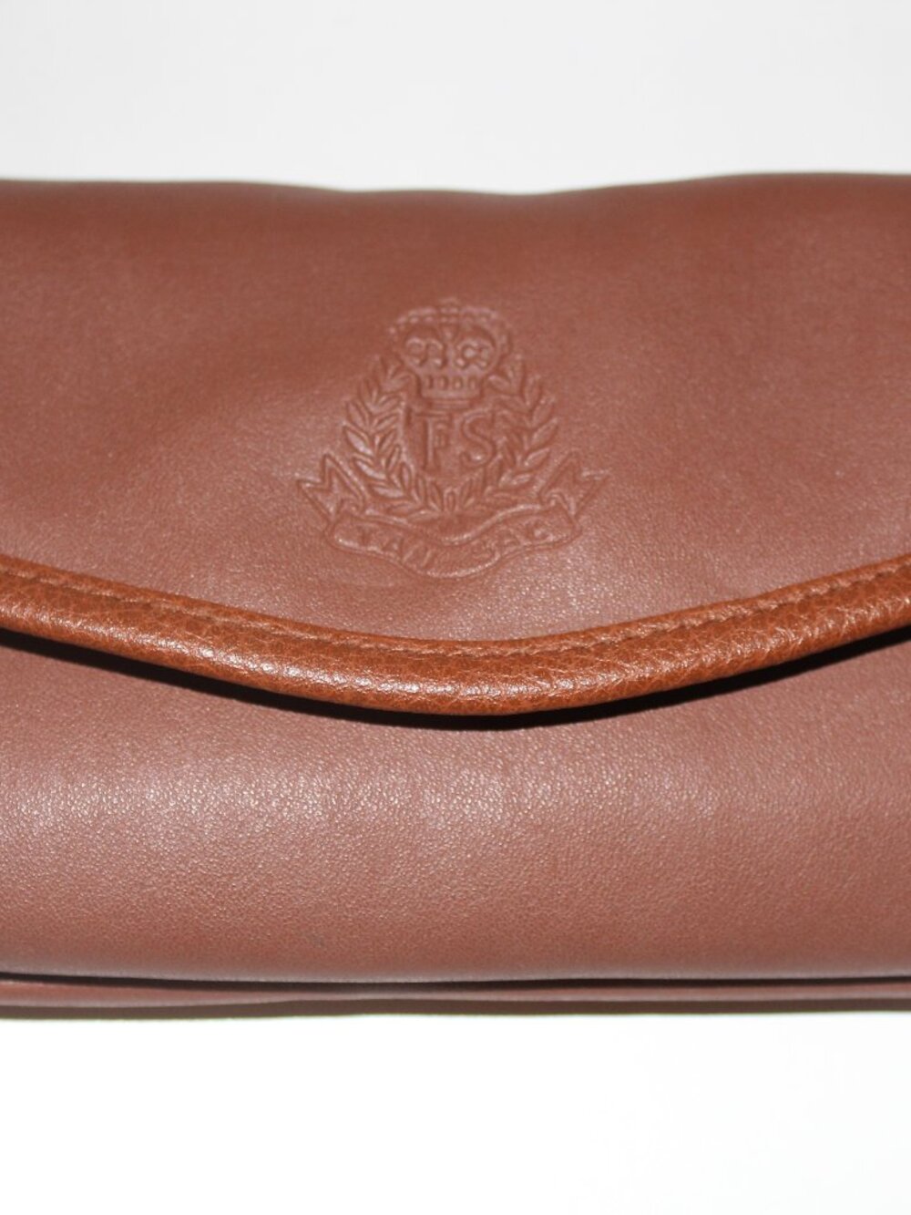 Vintage TAN SAC Brown Faux Leather Clutch Pocket Book Wallet Card Holder MCM